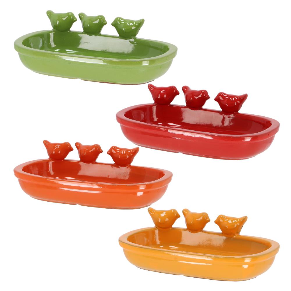 Assortiment van 4 vogelbaden natuurtinten