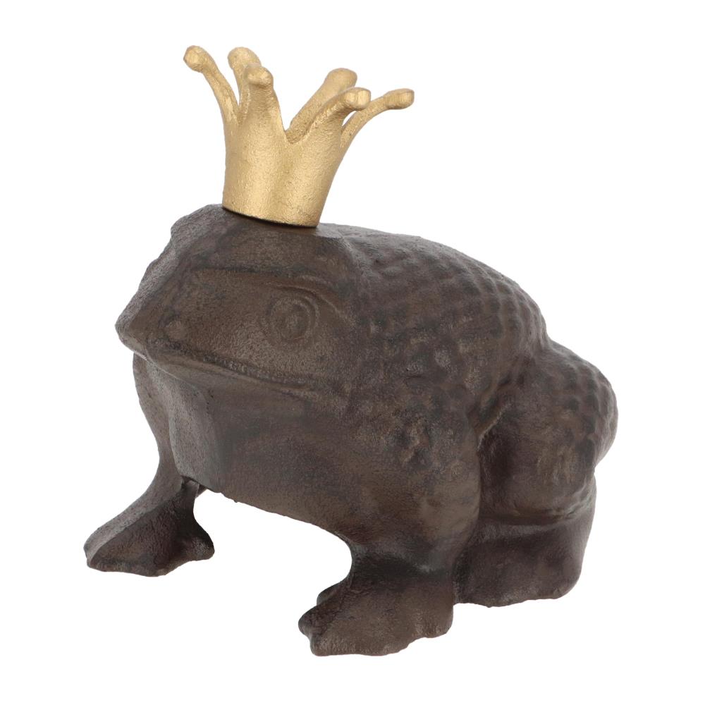 Tuinbeeld kikkerkoning met kroon L