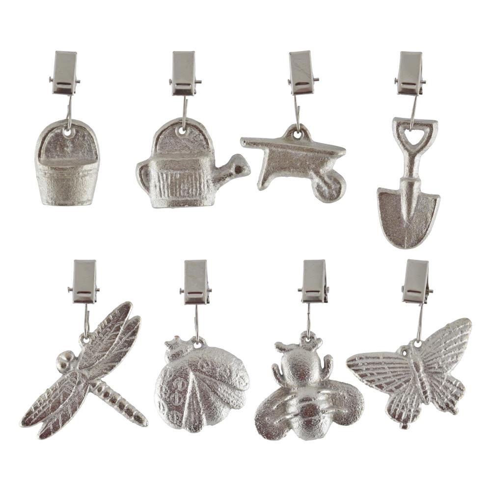 Assortiment van 4 sets van 2 gietijzeren tafelkleedgewichten
