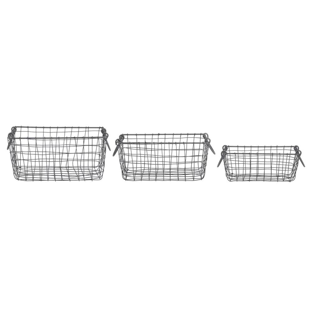 Set van 3 rechthoekige draadmanden S